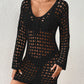 Long Sleeve Hollow Out Crochet Swimwear Cover Up