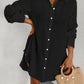 Women's Long Sleeve V-neck Black Swimsuit Cover-Up Shirt