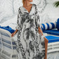 Plus Size Zebra Print Beach Caftan Dress