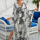 Plus Size Zebra Print Beach Caftan Dress