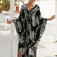 Plus Size Zebra Print Beach Caftan Dress