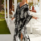 Plus Size Zebra Print Beach Caftan Dress