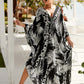 Plus Size Zebra Print Beach Caftan Dress