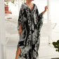 Plus Size Zebra Print Beach Caftan Dress