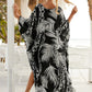 Plus Size Zebra Print Beach Caftan Dress