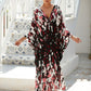 Plus Size Zebra Print Beach Caftan Dress