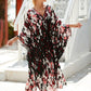 Plus Size Zebra Print Beach Caftan Dress