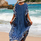 V-Neck Plus Size Caftan Swimsuit Cover Up with Side Split