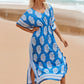 V-Neck Plus Size Caftan Swimsuit Cover Up with Side Split