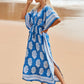 V-Neck Plus Size Caftan Swimsuit Cover Up with Side Split