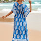 V-Neck Plus Size Caftan Swimsuit Cover Up with Side Split