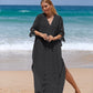 Women's Embroidered V-Neck Beach Caftan Dress