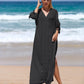 Women's Embroidered V-Neck Beach Caftan Dress