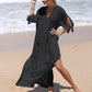 Women's Embroidered V-Neck Beach Caftan Dress