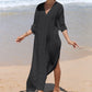 Women's Embroidered V-Neck Beach Caftan Dress