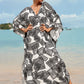 Plus Size Zebra Print Beach Caftan Dress