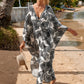 Plus Size Zebra Print Beach Caftan Dress