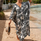 Plus Size Zebra Print Beach Caftan Dress