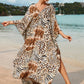 Plus Size Zebra Print Beach Caftan Dress