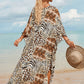 Plus Size Zebra Print Beach Caftan Dress