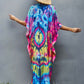 V-Neck Ethnic Print Plus Size Kaftan for Women Beach Cover Up