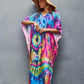 V-Neck Ethnic Print Plus Size Kaftan for Women Beach Cover Up