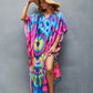 V-Neck Ethnic Print Plus Size Kaftan for Women Beach Cover Up