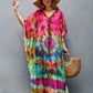 V-Neck Ethnic Print Plus Size Kaftan for Women Beach Cover Up