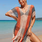 V-Neck Crochet Tassel Coverups - Women's Swimwear