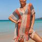 V-Neck Crochet Tassel Coverups - Women's Swimwear