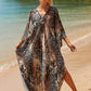 Plus Size Zebra Print Beach Caftan Dress