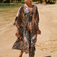 Plus Size Zebra Print Beach Caftan Dress