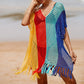 V-Neck Crochet Tassel Coverups - Women's Swimwear