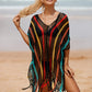 V-Neck Crochet Tassel Coverups - Women's Swimwear