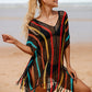 V-Neck Crochet Tassel Coverups - Women's Swimwear