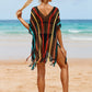 V-Neck Crochet Tassel Coverups - Women's Swimwear