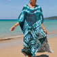 Colorful Print Plus Size Swimsuit Cover Up - V-Neck Kaftans