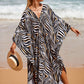 Plus Size Zebra Print Beach Caftan Dress