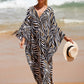 Plus Size Zebra Print Beach Caftan Dress