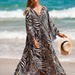 Plus Size Zebra Print Beach Caftan Dress