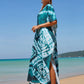 Colorful Print Plus Size Swimsuit Cover Up - V-Neck Kaftans