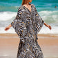 Plus Size Zebra Print Beach Caftan Dress