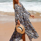 Plus Size Zebra Print Beach Caftan Dress