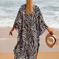 Plus Size Zebra Print Beach Caftan Dress