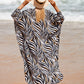 Plus Size Zebra Print Beach Caftan Dress