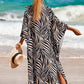 Plus Size Zebra Print Beach Caftan Dress