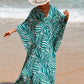 Plus Size Zebra Print Beach Caftan Dress