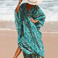 Plus Size Zebra Print Beach Caftan Dress