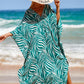 Plus Size Zebra Print Beach Caftan Dress