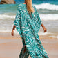 Plus Size Zebra Print Beach Caftan Dress